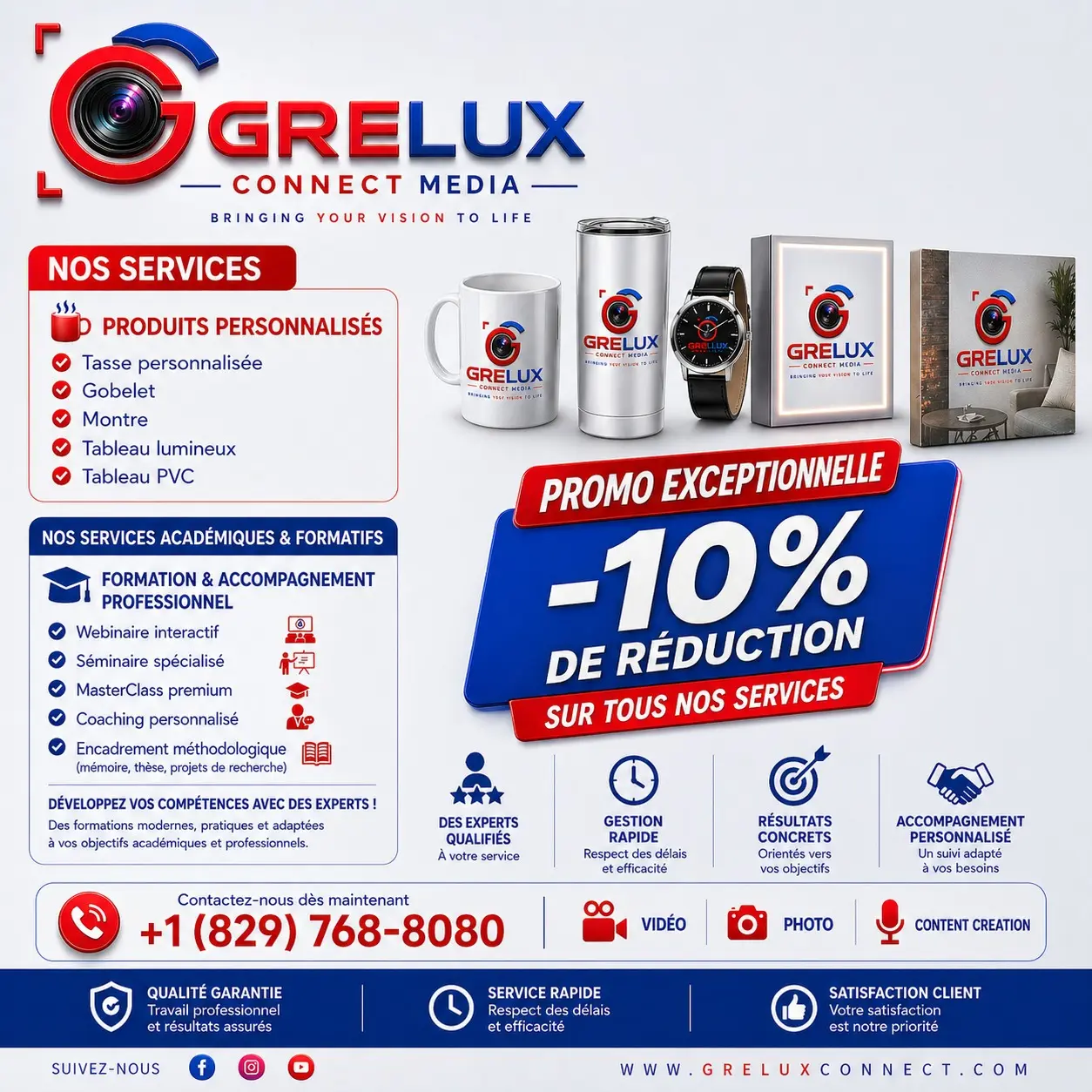 Sublimation et produits personnalisés - GRELUX CONNECT MEDIA